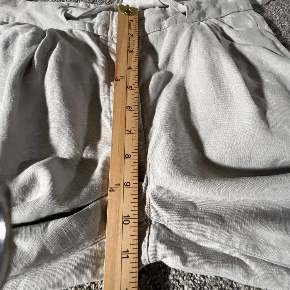 Wilfred Tapered Linen Blend Pants Womens 4‎ Grey Pleated Drawstring Trousers